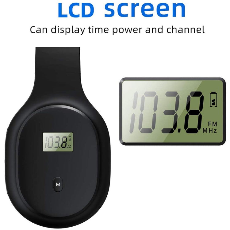 A8 Charging Version Portable Digital Display FM Headphone(White)