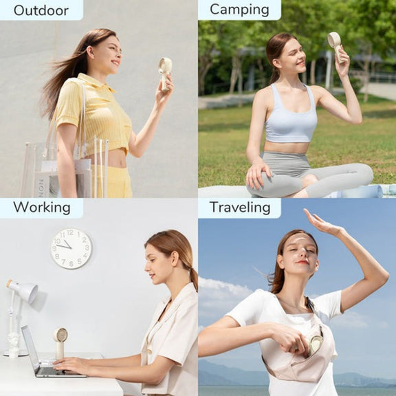 JisuLife FA42 Handheld Portable Small Rechargeable Turbo Fan, Color: Mint Green 4500mAh