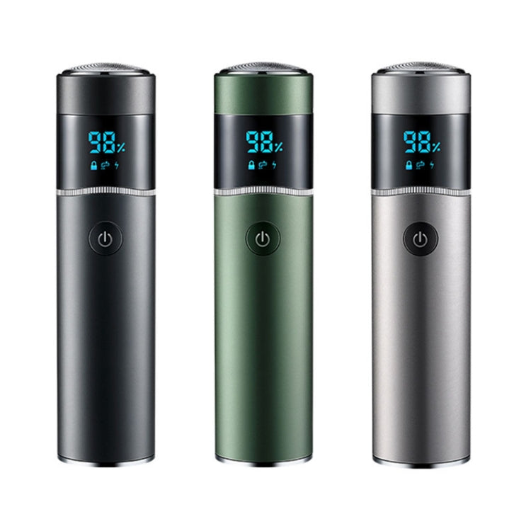S-1090 IPX7 Water-resistant 8D Portable LED Digital Display Round Electric Shaver(Silver)