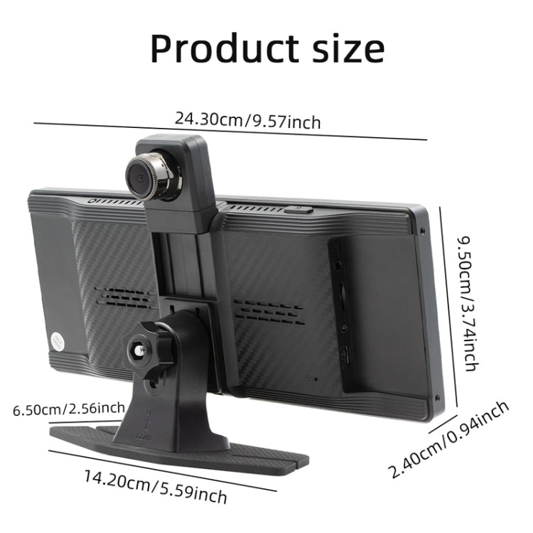 Car Bluetooth Portable DVR Monitor Support Carplay/Android Auto, Specifications: Display+ Camera
