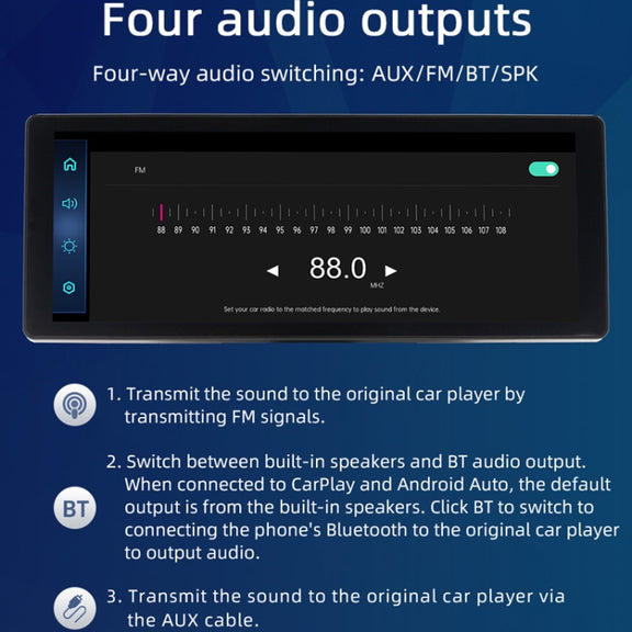 Car Bluetooth Portable DVR Monitor Support Carplay/Android Auto, Specifications: Display+ Camera