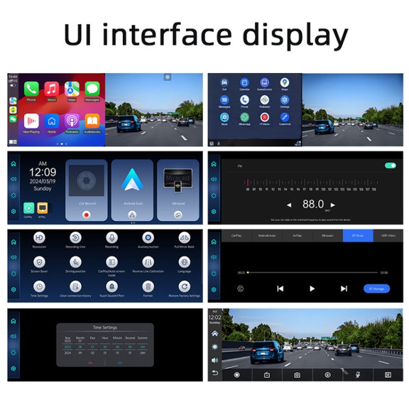 Car Bluetooth Portable DVR Monitor Support Carplay/Android Auto, Specifications: Display+ Camera