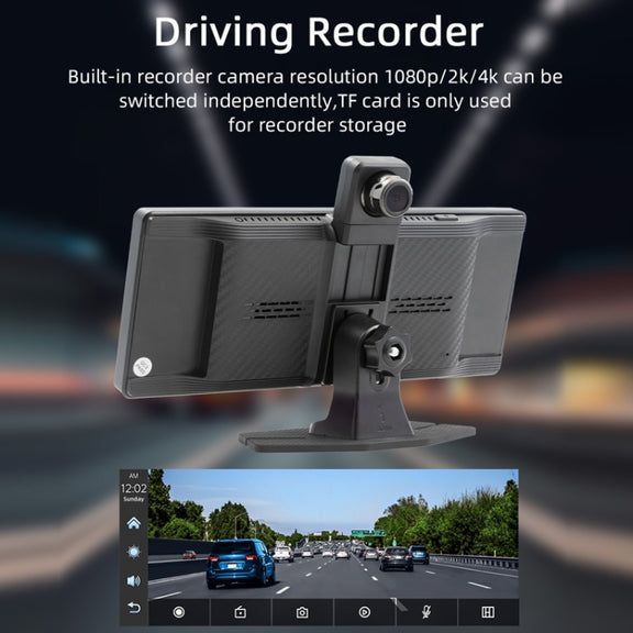 Car Bluetooth Portable DVR Monitor Support Carplay/Android Auto, Specifications: Display+ Camera