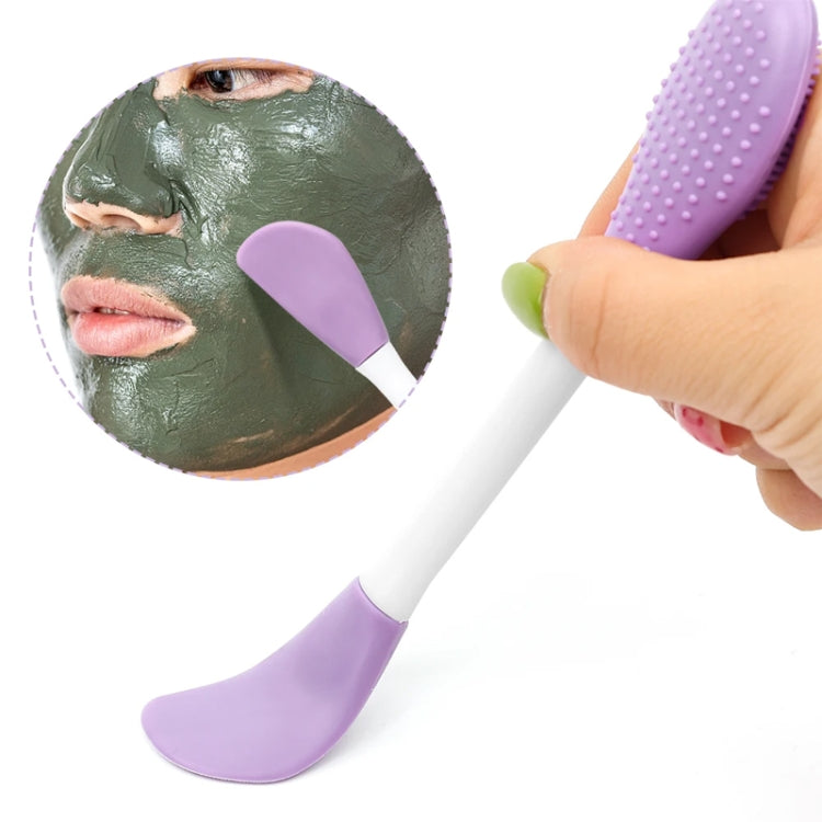 2pcs Dual Head Silicone Face Mask Brush Face Cleansing Massage Brush Mud Mask Applicator(Rose)