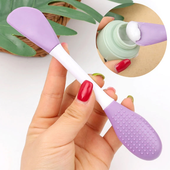 2pcs Dual Head Silicone Face Mask Brush Face Cleansing Massage Brush Mud Mask Applicator(Rose)