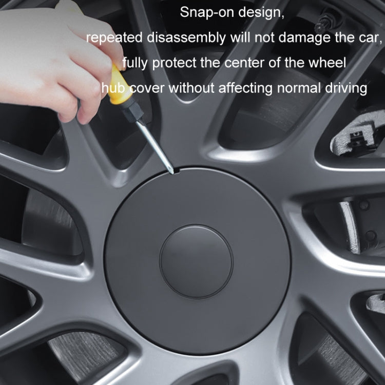 For 2024 Tesla Model 3 4pcs /Set Wheel Center Cover Modification Accessories(Matte Black)