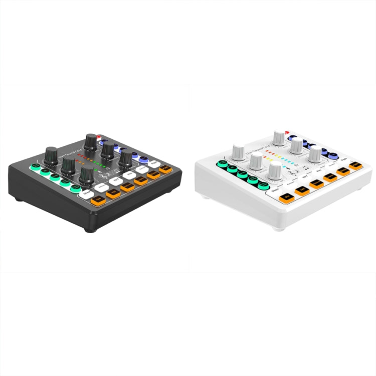 M8 Recording And Singing Live Bluetooth Sound Card Set, Color: White+Gold Cantilever Earphone