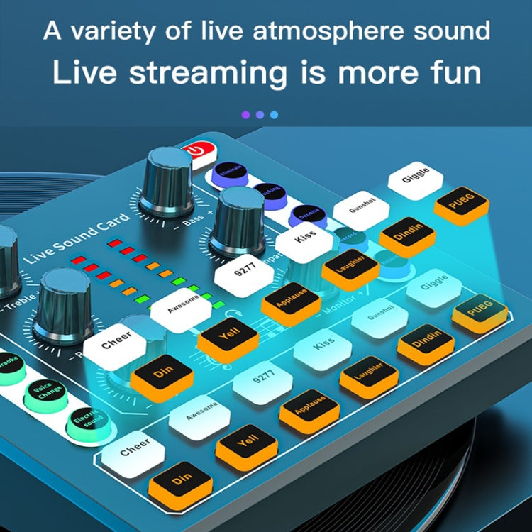 M8 Recording And Singing Live Bluetooth Sound Card Set, Color: White+Gold Cantilever