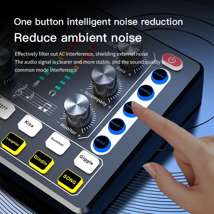 M8 Recording And Singing Live Bluetooth Sound Card Set, Color: White+Gold Cantilever Earphone