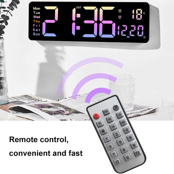 5526 LED Digital Display Electronic Wall Clock Multifunctional Countdown Alarm Clock(B Green)