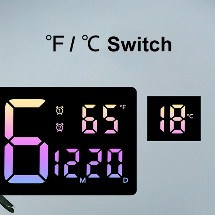 5526 LED Digital Display Electronic Wall Clock Multifunctional Countdown Alarm Clock(B Green)