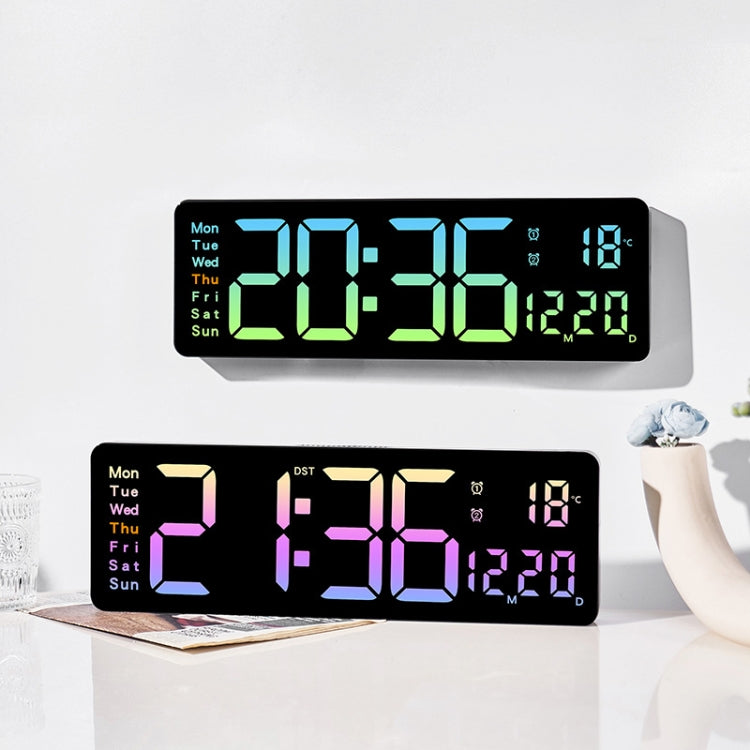 5526 LED Digital Display Electronic Wall Clock Multifunctional Countdown Alarm Clock(B Green)