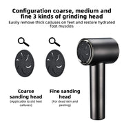 Electric Callus Remover with Vacuum Absorption 2 Speeds Adjustable Water-resistant  Foot Care Tool(Black)