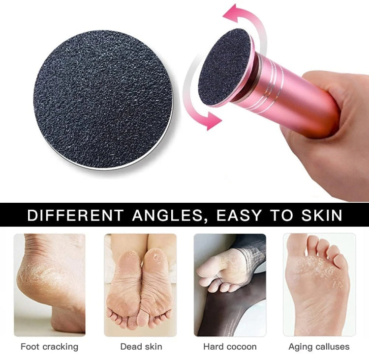 Electric Foot Grinder Calluses Dead Skin Remover With 60pcs Replaceable Sandpaper Discs EU Plug(Pink)