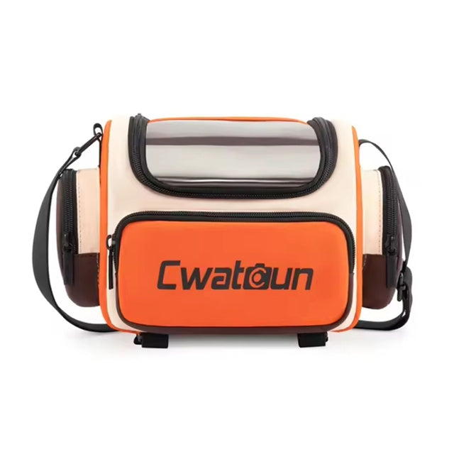 Cwatcun D121 Shoulder Crossbody Camera Bag Colorful Large Capacity Water-resistant Digital Photography Bag, Color: Small Orange Red