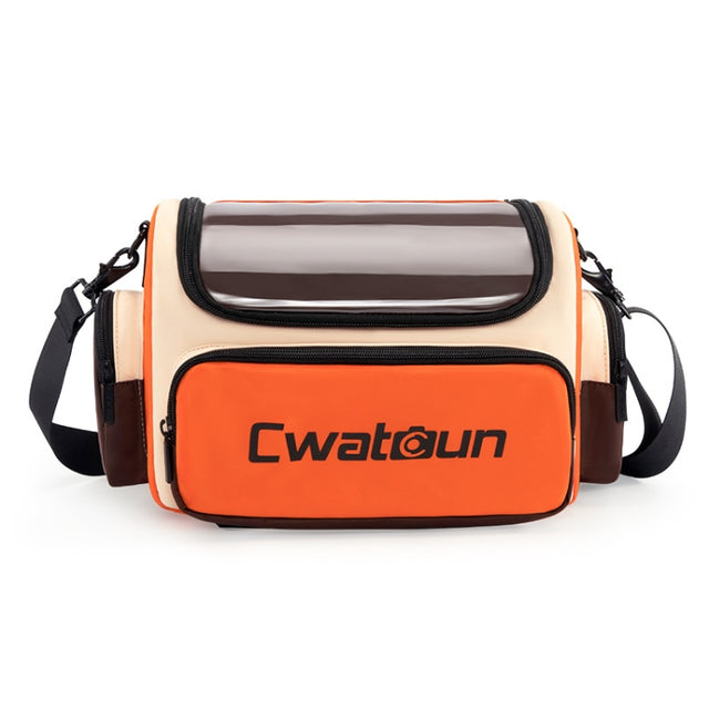 Cwatcun D121 Shoulder Crossbody Camera Bag Colorful Large Capacity Water-resistant Digital Photography Bag, Color: Large Orange Red