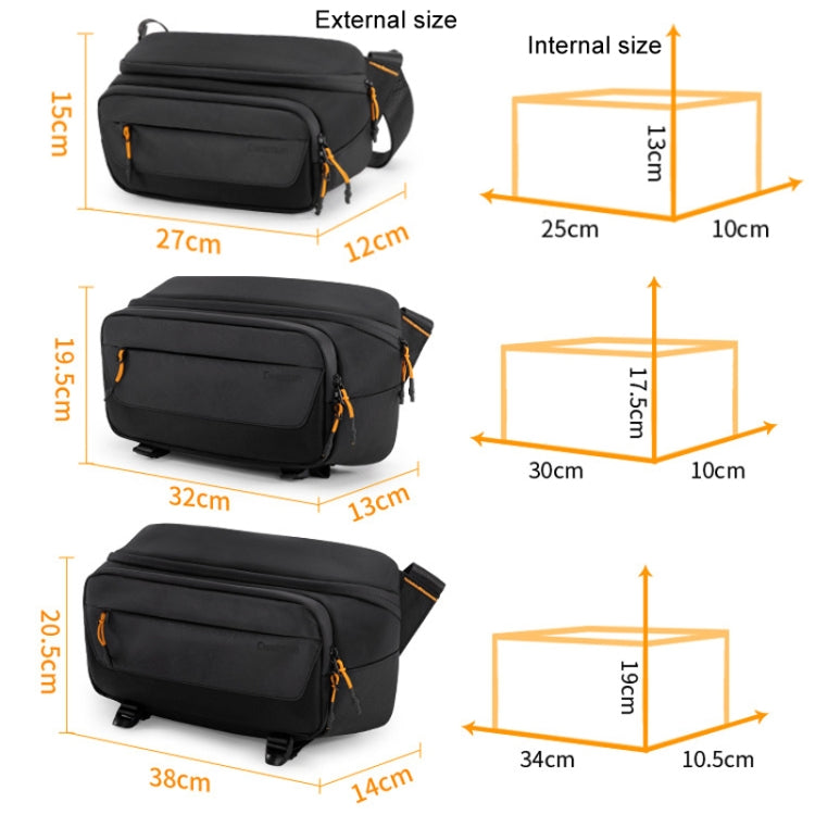 Cwatcun D133 Camera Chest Bag Multi-functional Handheld Slanting Cross Shoulder Camera Casual Bag, Color: Small Black