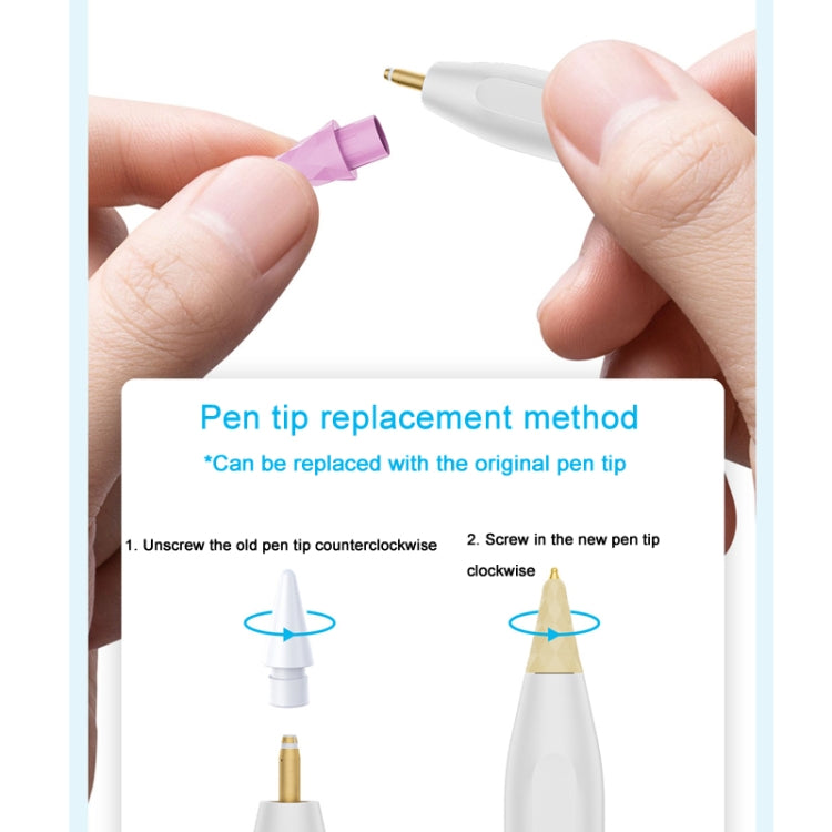 For Apple Pencil 1 / 2 Generation & USB-C Stylus Modified Pen Tip Diamond Crystal Pencil Nib(White)