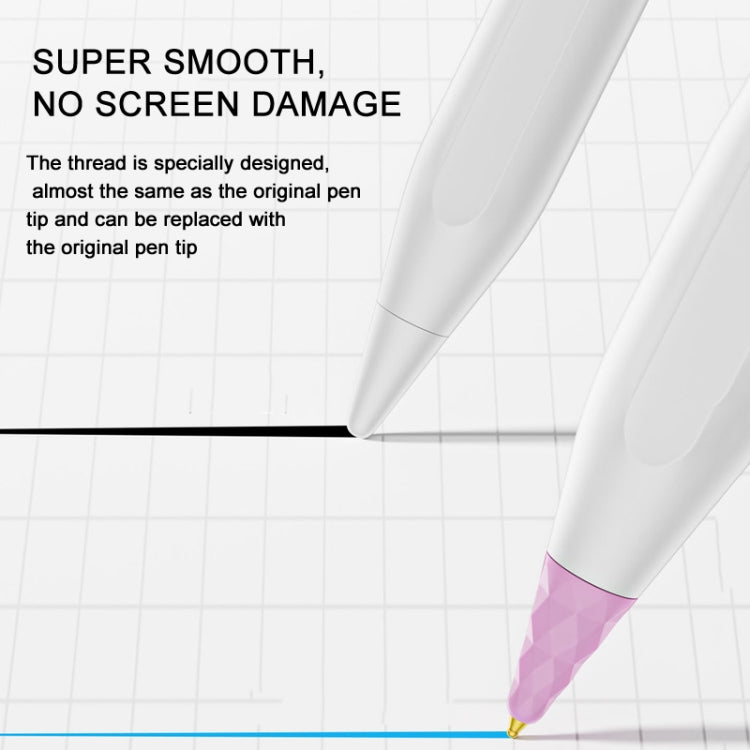For Apple Pencil 1 / 2 Generation & USB-C Stylus Modified Pen Tip Diamond Crystal Pencil Nib(White)