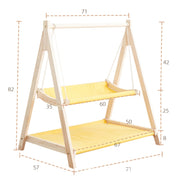 Solid Wood Cat Double-Layer Hammock Universal Cat Bed Washable Kitten Swing, Spec: Cloth Mat