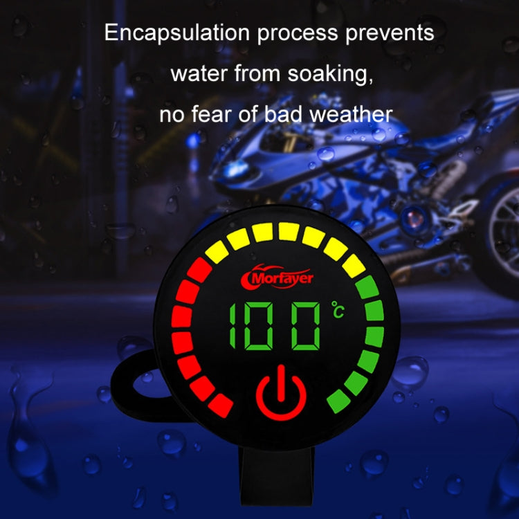 Morfayer Motorcycle Dual Display Intelligent Alarm Power Meter, Model: Voltmeter+Water Temperature Meter(Random Color Delivery)