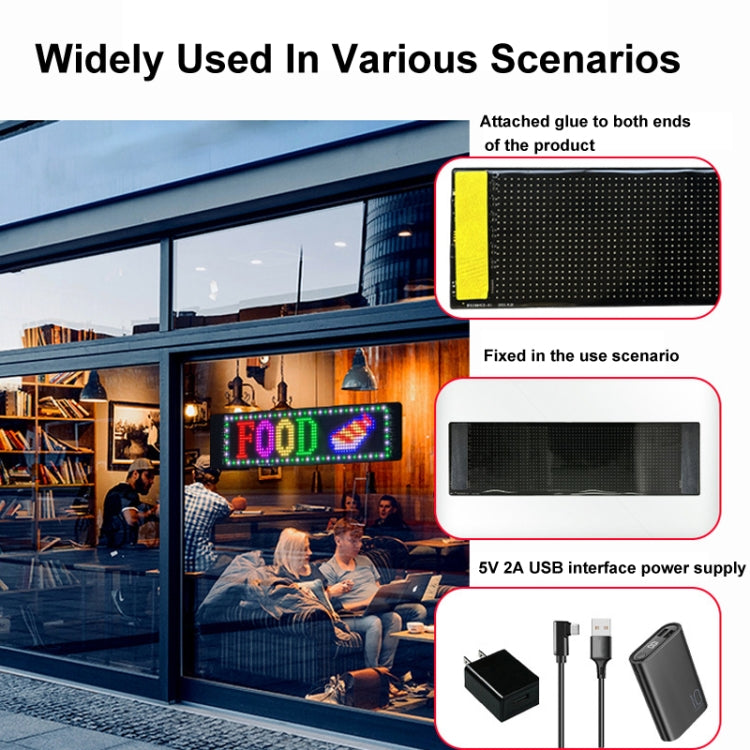 7x17.3cm（16 x 32 LEDs) Car Flexible Display Advertising Screen APP Bluetooth Smart Screen