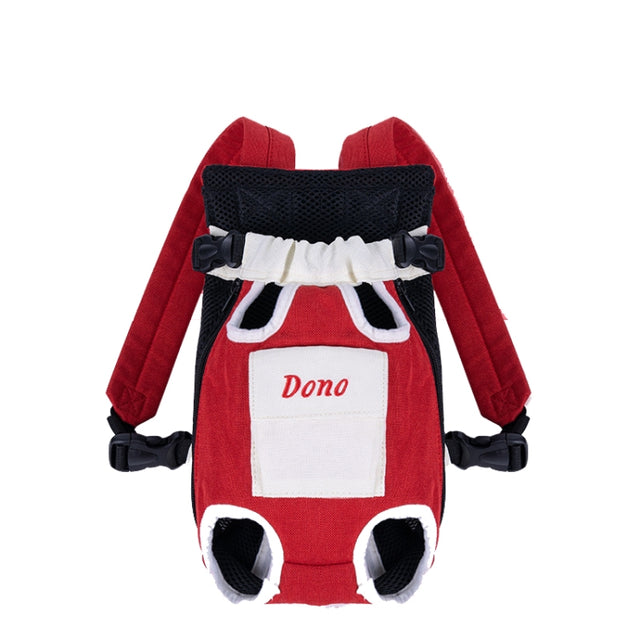 DONO Pet Four-legged Bag Outdoor Carrying Bag Breathable Backpack, Size: XXL(Red White)