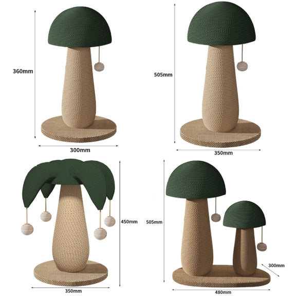 Vertical Sisal Cat Scratching Post Wear-Resistant Cat Interactive Toy, Style: Combination Mushroom