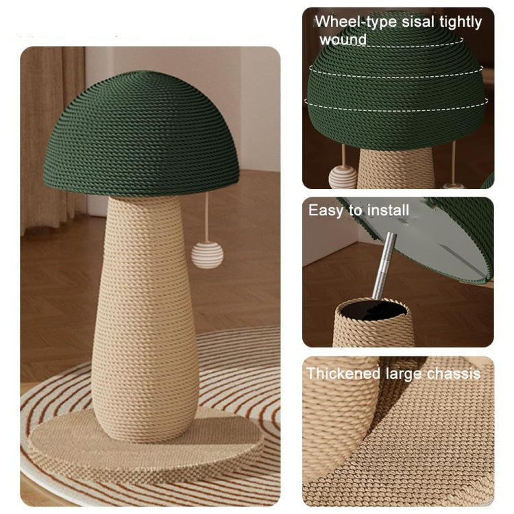 Vertical Sisal Cat Scratching Post Wear-Resistant Cat Interactive Toy, Style: Combination Mushroom