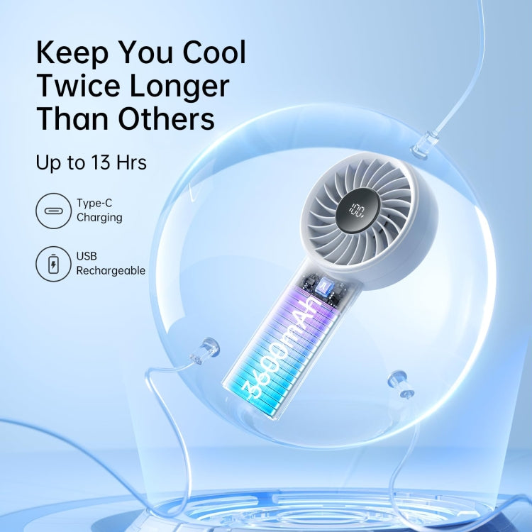 JisuLife Life4 Handheld Portable Small Rechargeable Fan, Battery Capacity: 3600mAh Gray