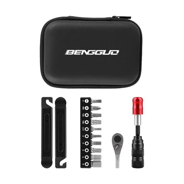 BENGGUO Bicycle Repair Tool Mountain Bike Ratchet Wrench Repair Combination Set, Spec: Set 1