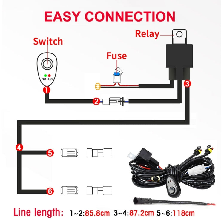 12W 9-30V Car Mixed Light Work Light With Wire Set(Round)