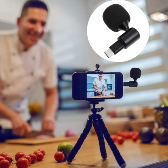 Mobile Phone Live Broadcast Microphone, Style: TYPE-C Straight Head Jerry Solution (Sponge Cover)