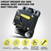 RV Yacht Manual Reset Ignition Protection Fuse Switch With Terminal Accessories, Current: 100A