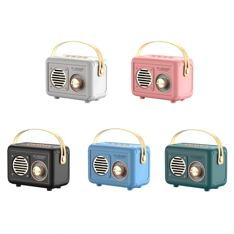 FT-BT20 Mini Retro Card USB Flash Drive FM Radio Wireless Bluetooth Speaker(White)