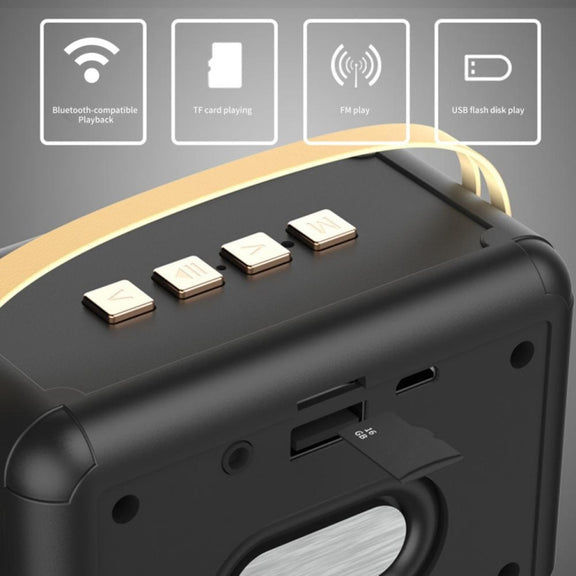 FT-BT20 Mini Retro Card USB Flash Drive FM Radio Wireless Bluetooth Speaker(White)
