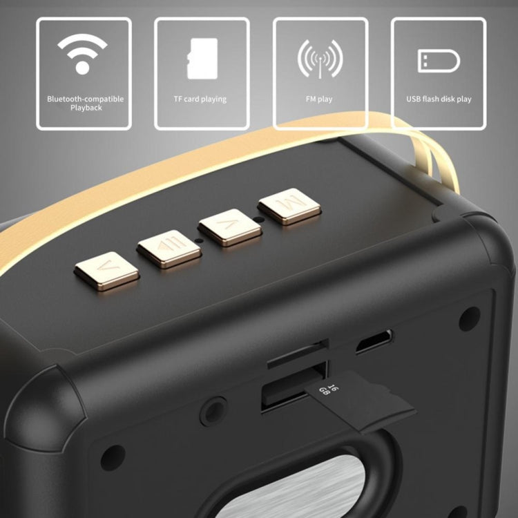 FT-BT20 Mini Retro Card USB Flash Drive FM Radio Wireless Bluetooth Speaker(White)