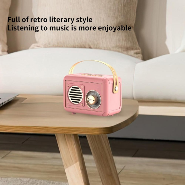 FT-BT20 Mini Retro Card USB Flash Drive FM Radio Wireless Bluetooth Speaker(White)
