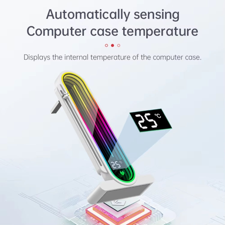 COOLMOON GH3 Pro Computer ARGB Vertical Adjustable Lens Graphics Card Holder, Style: Temperature Display Upgrade White
