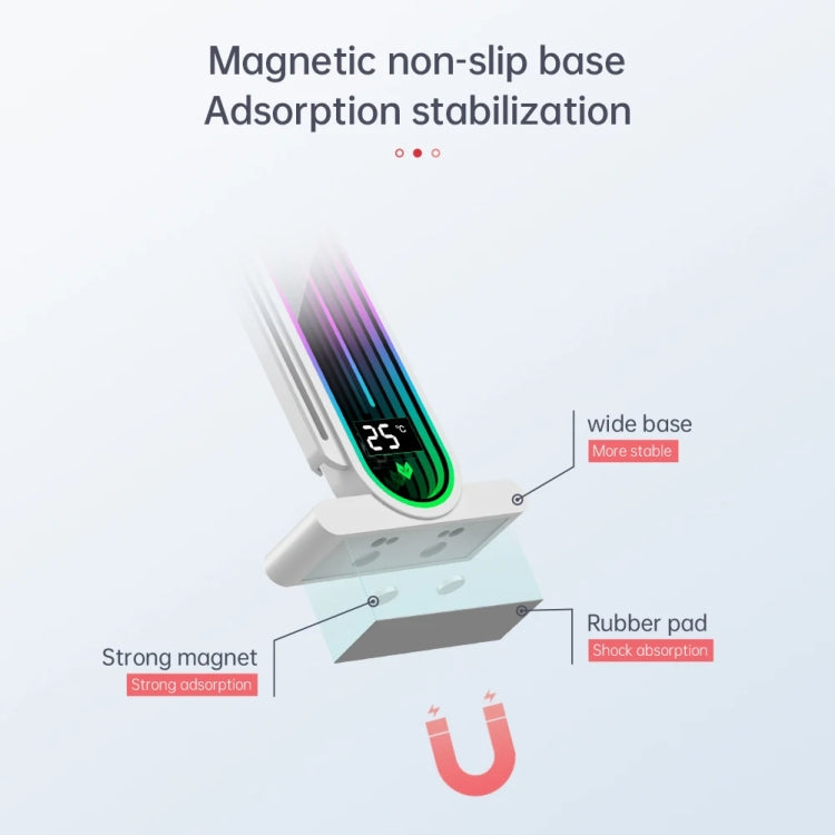 COOLMOON GH3 Computer ARGB Vertical Adjustable Lens Graphics Card Holder, Style: No Temperature Display White