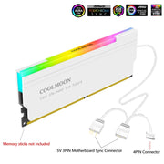 COOLMOON CM-RA1 ARGB Memory Vest Desktop Computer Memory Stick Cooling Case(White)