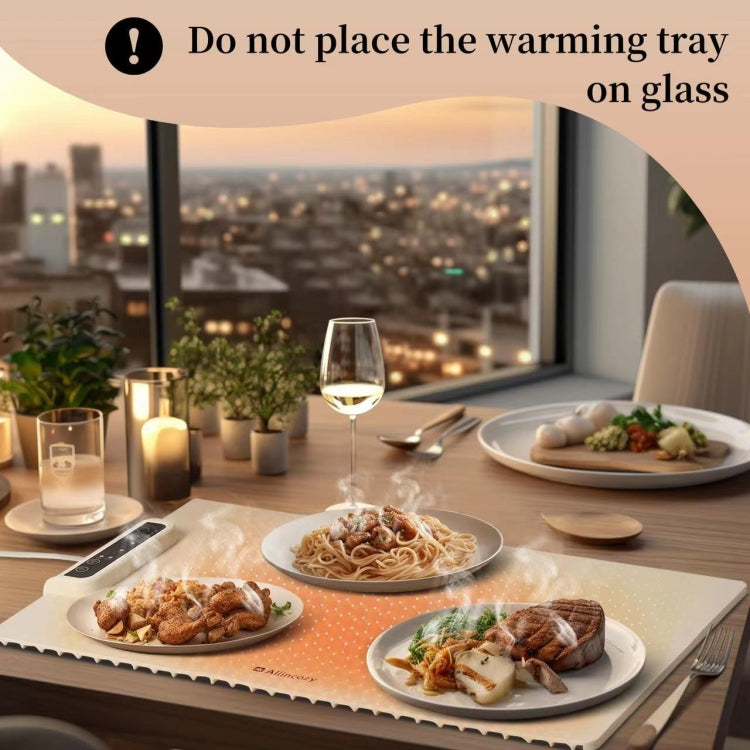 240W Electric Warming Tray Food Warmer with Adjustable Temperature, Timed Close EU Plug