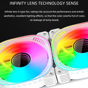 COOLMOON CM-YM-360T Computer ARGB Temperature Display Lens Multi-Platform Integrated CPU Cooler(White)
