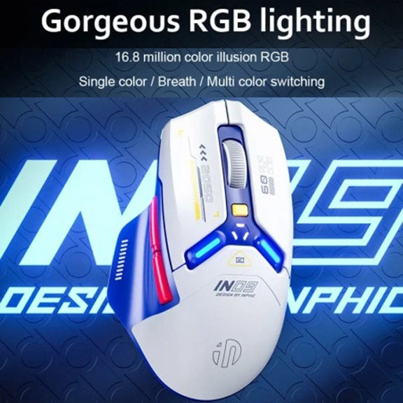 Inphic IN9 Tri-mode Wireless Bluetooth Gaming Office Computer Mouse(White)
