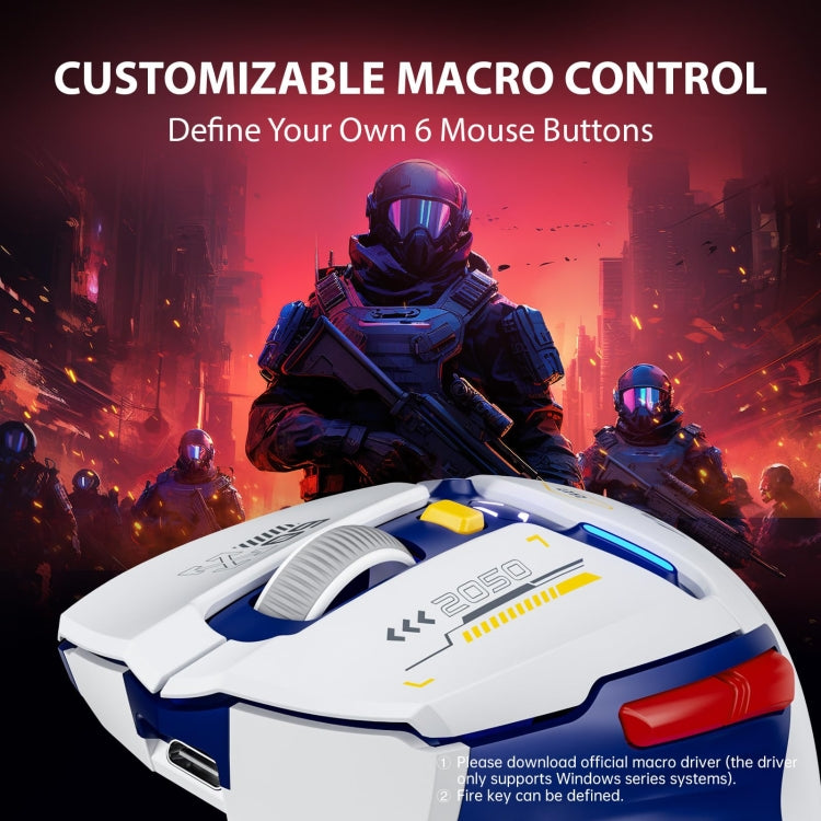 Inphic IN9 Tri-mode Wireless Bluetooth Gaming Office Computer Mouse(White)