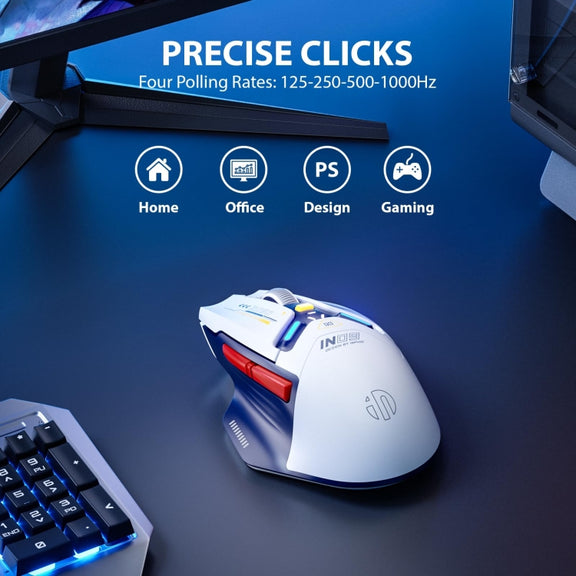 Inphic IN9 Tri-mode Wireless Bluetooth Gaming Office Computer Mouse(White)