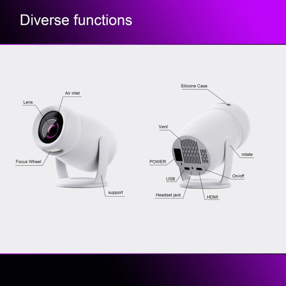 HY400 Android 12.0 System Intelligent Projector Portable Family Projector AU Plug