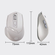 Inphic DR6 2.4G Wireless + Bluetooth 5.0/4.0 Tri-mode Charging Mute Office Gaming Computer Mouse(White Apricot)