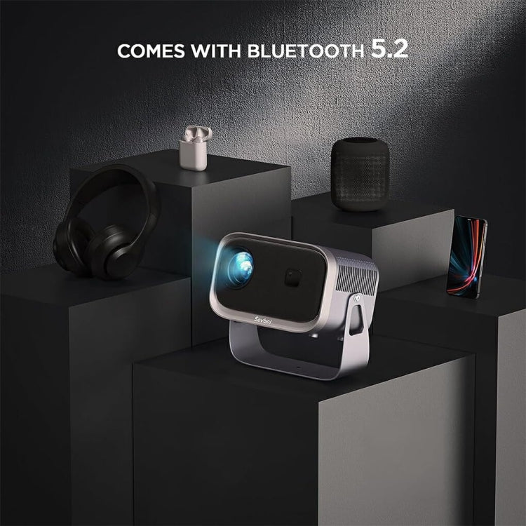 Android 4K HD Version Portable Mini Projector Smart Home Theater(US Plug)