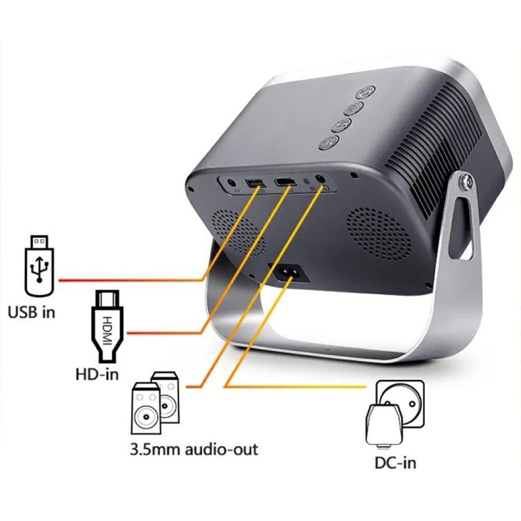Android 4K HD Version Portable Mini Projector Smart Home Theater(US Plug)
